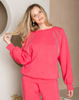 Fredericka Stretch French Scuba Top with Studs