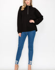 Fatima Stretch French Scuba Pullover