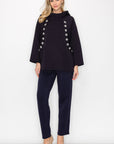 Frances Scuba Knit Hoodie Top with Diamond Studs