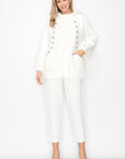 Frances Scuba Knit Hoodie Top with Diamond Studs