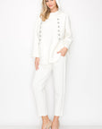 Frances Scuba Knit Hoodie Top with Diamond Studs