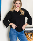 JOH |Kourtney Stretch Crepe Knit Top
