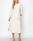 JOH |Kassie Crepe Knit Skirt with Contrast Stripes