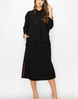 JOH |Kassie Crepe Knit Skirt with Contrast Stripes
