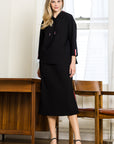 JOH |Kassie Crepe Knit Skirt with Contrast Stripes