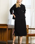 JOH |Kassie Crepe Knit Skirt with Contrast Stripes