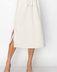 JOH |Kassie Crepe Knit Skirt with Contrast Stripes