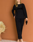 Kenna Knit Pant with Sequin Sparkles - My Pampered Life Seattle