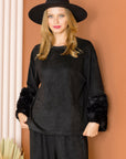 Ally Suede Top with Fur - My Pampered Life Seattle