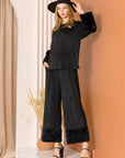 Amal Suede Pant with Fur - My Pampered Life Seattle