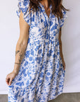 Floral Ruffle Tiered Midi Dress