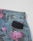 Floral Denim Wide Leg Jeans