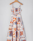 Floral Ricrac Trim Spaghetti Strap Maxi Dress
