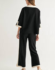 JOH Apparel Katherine Contrast Collar Stretch Knit Top