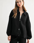 JOH Apparel Frida Scuba Knit Balloon Sleeve Jacket