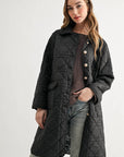 JOH Apparel Joselyn Longline Quilted Jacket with Toile Lining