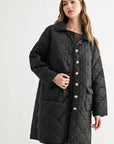 JOH Apparel Joselyn Longline Quilted Jacket with Toile Lining