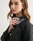 JOH Apparel Joselyn Longline Quilted Jacket with Toile Lining