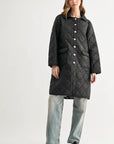 JOH Apparel Joselyn Longline Quilted Jacket with Toile Lining