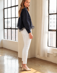 JOH Apparel Camila Cotton Poplin & Mesh Organza Blouse
