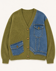 JOH Apparel Dana Denim Patchwork Knit Cardigan