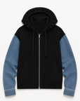 JOH Apparel Dylan Ribbed Knit & Denim Hooded Jacket