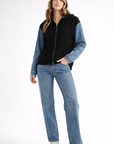 JOH Apparel Dylan Ribbed Knit & Denim Hooded Jacket