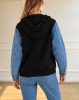 JOH Apparel Dylan Ribbed Knit & Denim Hooded Jacket