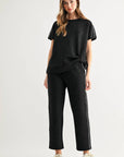 JOH Apparel Fenne Glitter Scuba Knit Side-Knot Top