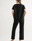 JOH Apparel Fenne Glitter Scuba Knit Side-Knot Top