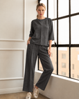 JOH Apparel Killian Pintuck Stretch Knit Top
