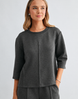 JOH Apparel Killian Pintuck Stretch Knit Top
