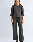 JOH Apparel Killian Pintuck Stretch Knit Top