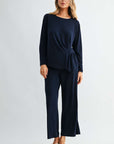JOH Apparel Kary Side-Twist Long Sleeve Knit Top