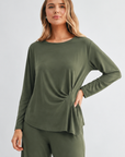 JOH Apparel Kary Side-Twist Long Sleeve Knit Top