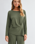 JOH Apparel Kary Side-Twist Long Sleeve Knit Top