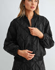 JOH Apparel Jovie Diamond Quilted Bomber Jacket