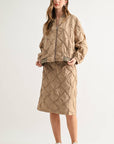 JOH Apparel Jovie Diamond Quilted Bomber Jacket