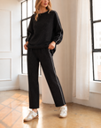 JOH Apparel Floriane Glitter Scuba Knit Long Sleeve Top