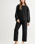 JOH Apparel Floriane Glitter Scuba Knit Long Sleeve Top