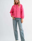 JOH Apparel Janessa Lightweight Quilted Bomber Jacket