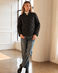 JOH Apparel Jessalynn Rhinestone Diamond Quilted Jacket