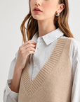 JOH Apparel Jett Layered Look Sweater Vest & Pinstripe Shirt Top