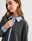 JOH Apparel Kevin Layered Look Collared Sweater Top