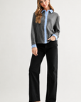 JOH Apparel Kevin Layered Look Collared Sweater Top