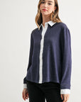JOH Apparel Kevin Layered Look Collared Sweater Top