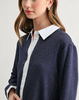 JOH Apparel Kevin Layered Look Collared Sweater Top