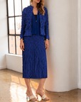 JOH Apparel Connor Crinkle Pleated Smocked Midi Skirt