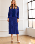 JOH Apparel Connor Crinkle Pleated Smocked Midi Skirt
