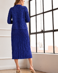 JOH Apparel Connor Crinkle Pleated Smocked Midi Skirt